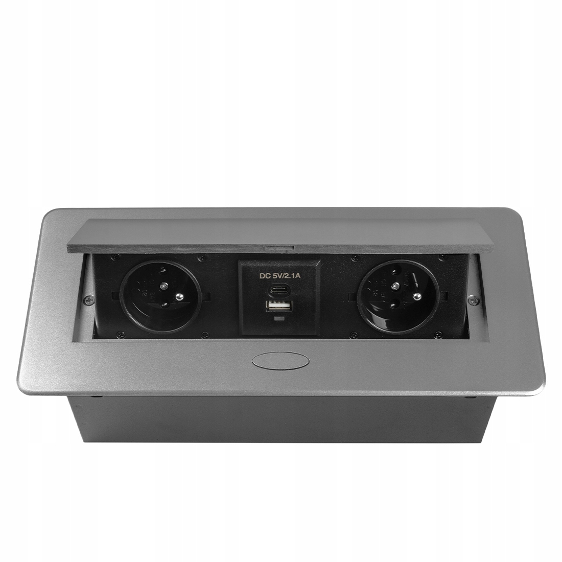 Elektrická zásuvka, stolová USB, Spacetronik, šedá